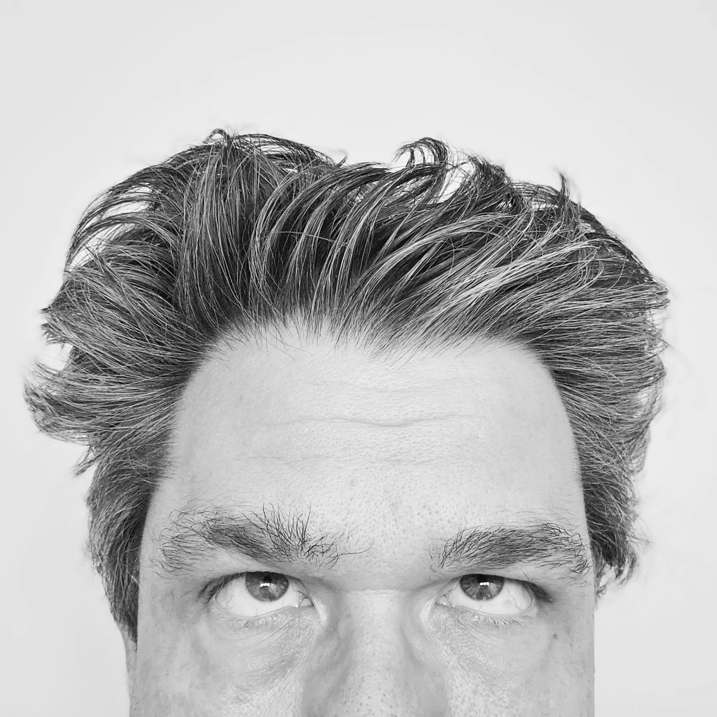 The artist having a bad hair day, Strathmore, Alberta, 2023-08-06