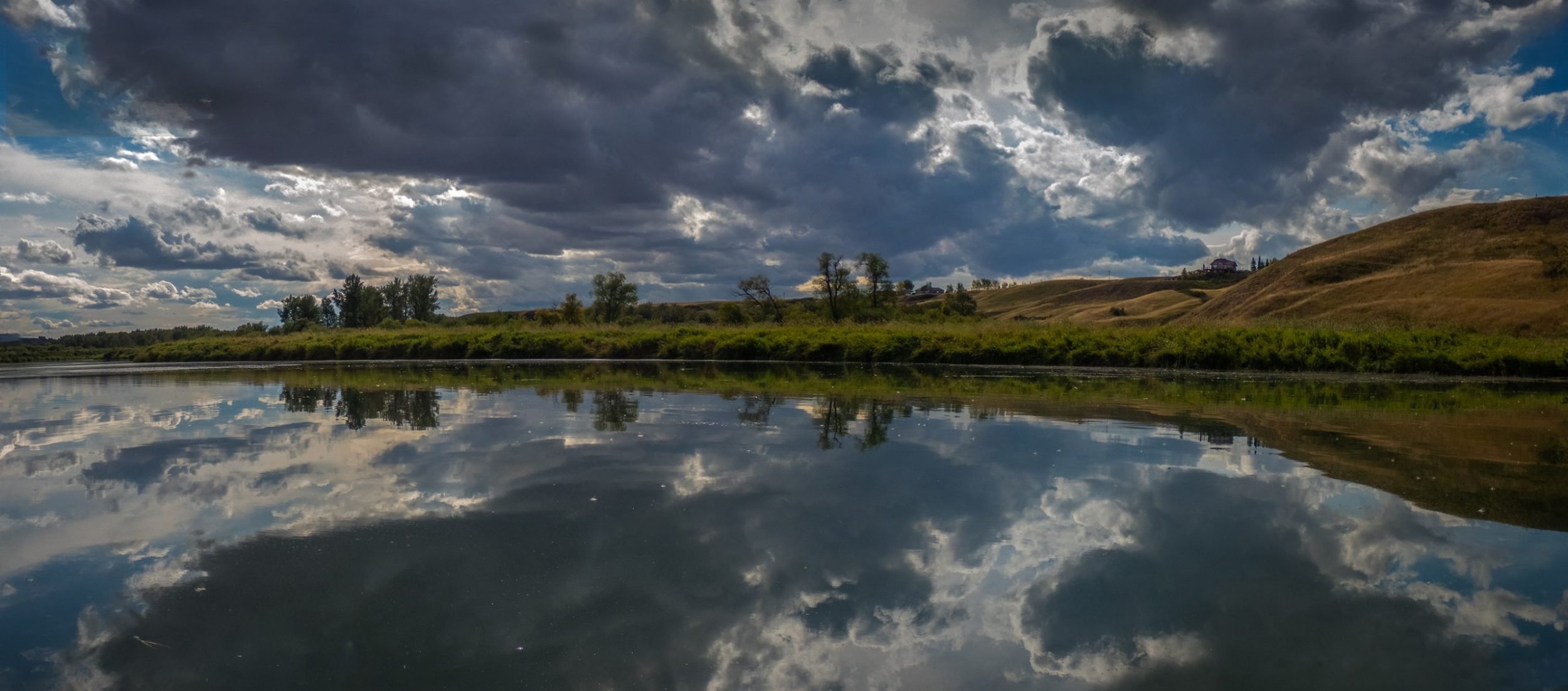 Clouds Reflected, Johnson's Island, Bow River Float, 2024-09-15