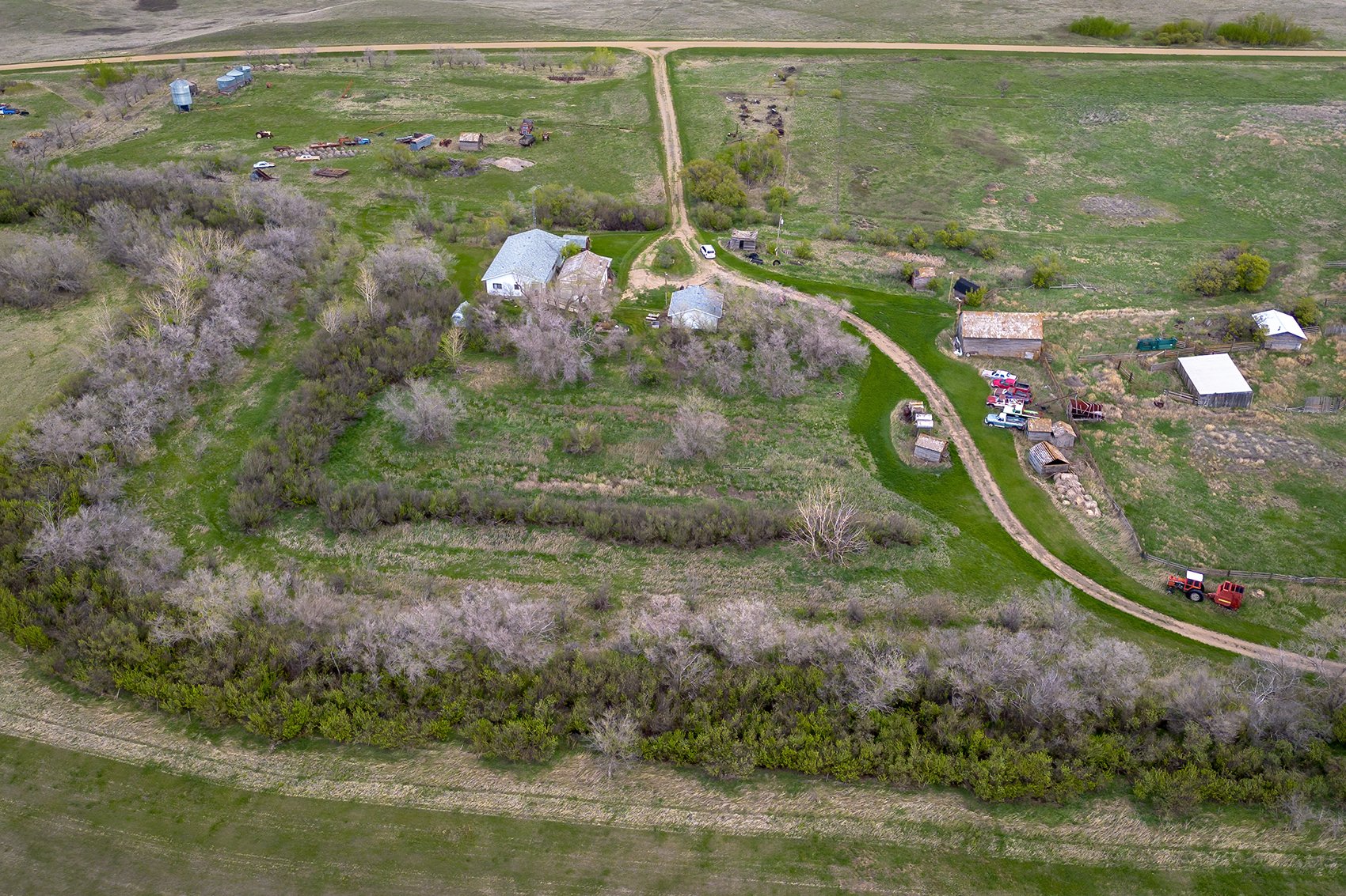 Evening view from the west, Kirriemuir, Alberta, 2024-05-18